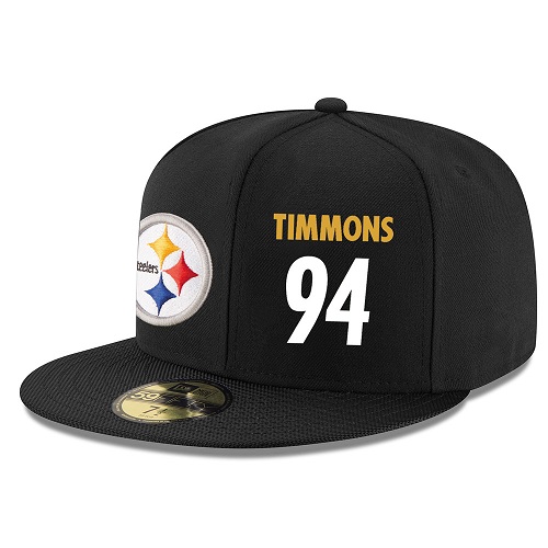 NFL Pittsburgh Steelers #94 Lawrence Timmons Stitched Snapback Adjustable Player Hat - Black/White